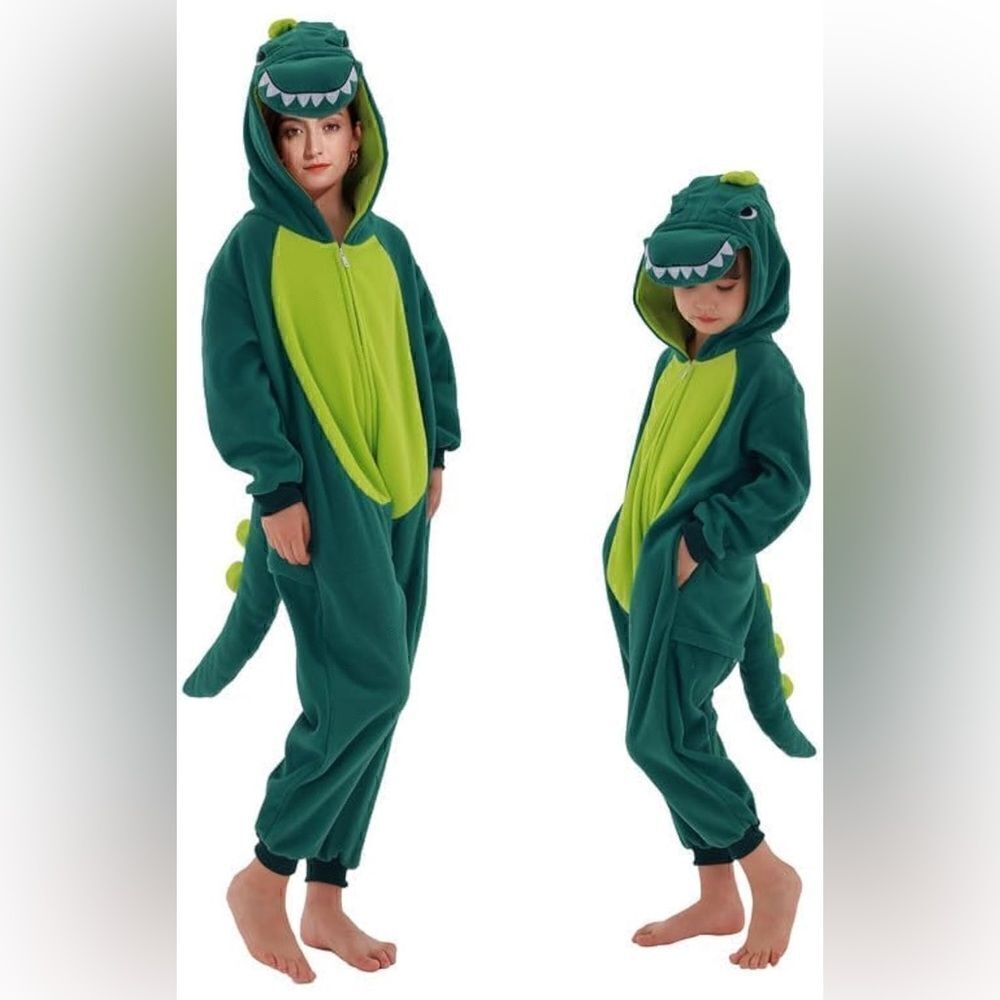 Cartoon Anime Dinosaur Onesie Romper Pajamas Sleepsuits Cosplay Costume Unisex S